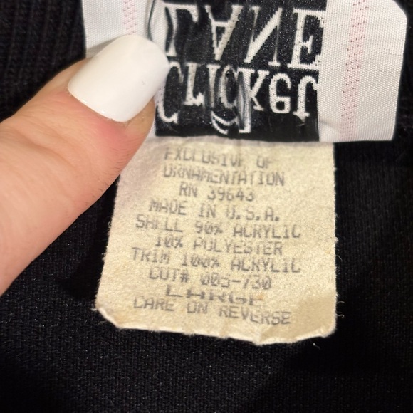 Vintage 90s Colorful Striped Crewneck Sweater with Solid Black Collar - Picture 3 of 8